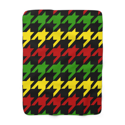 Saint Kitts And Nevis Retro Houndstooth Blanket Throw