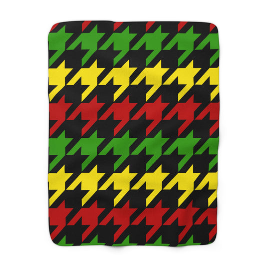 Saint Kitts And Nevis Retro Houndstooth Blanket Throw