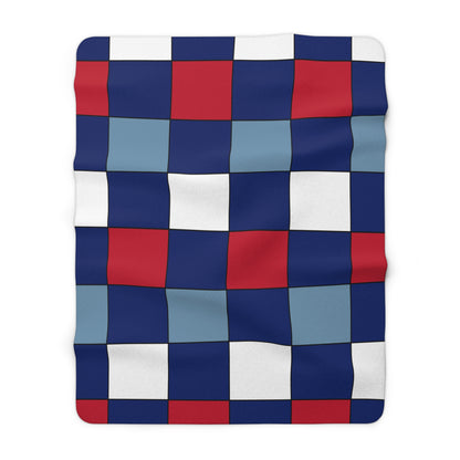 Falkland Islands Retro Check Blanket Throw