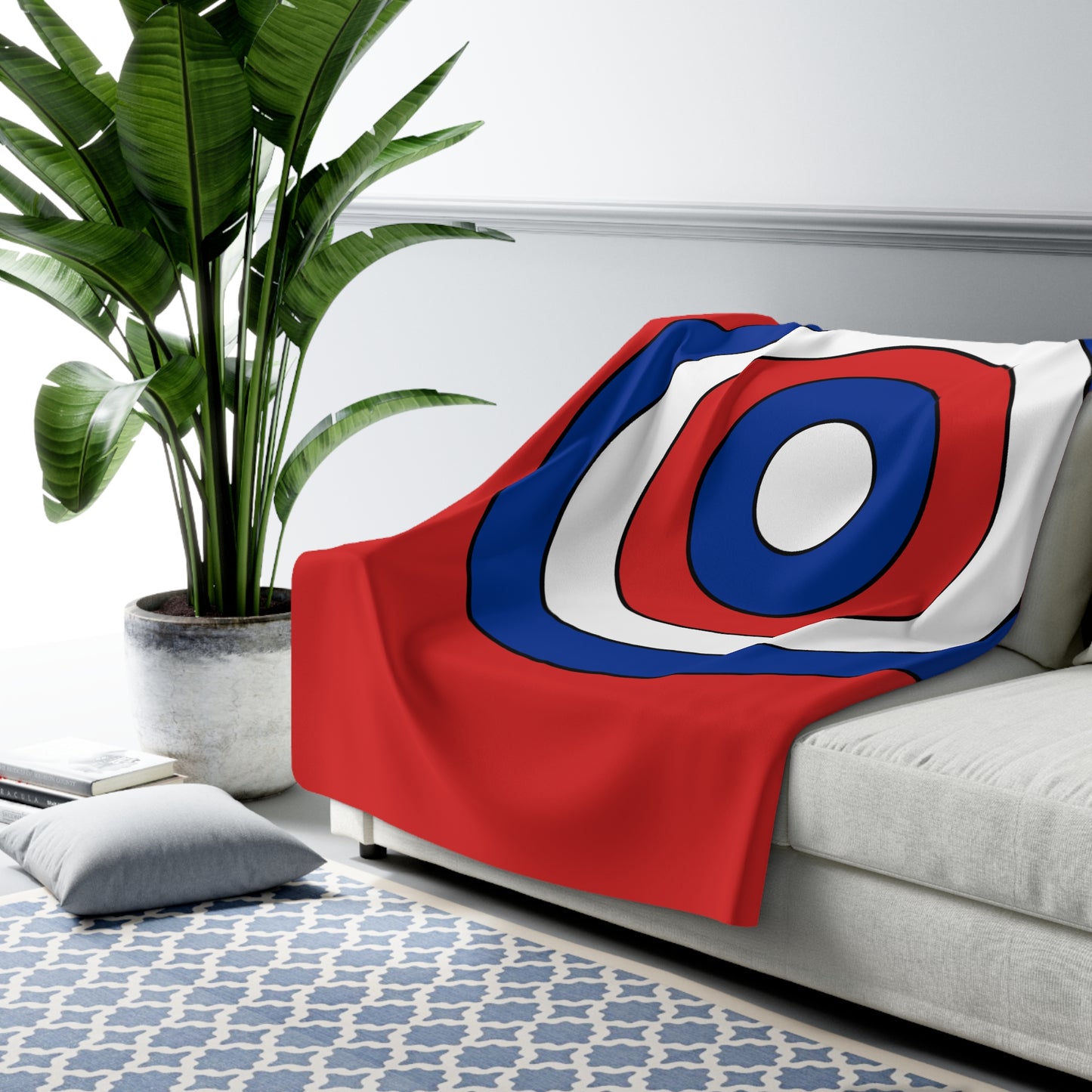 Bouvet Island Retro Target Blanket Throw