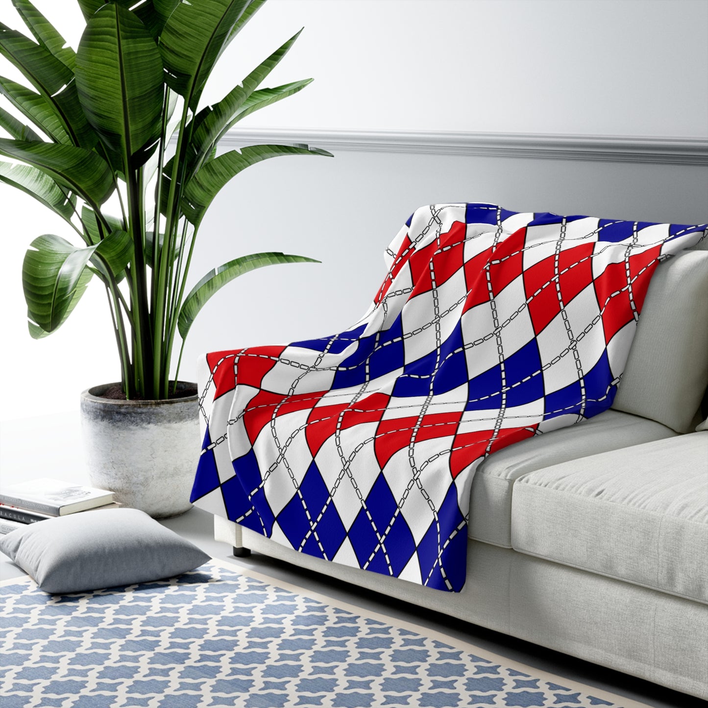 Mayotte Retro Argyle Blanket Throw