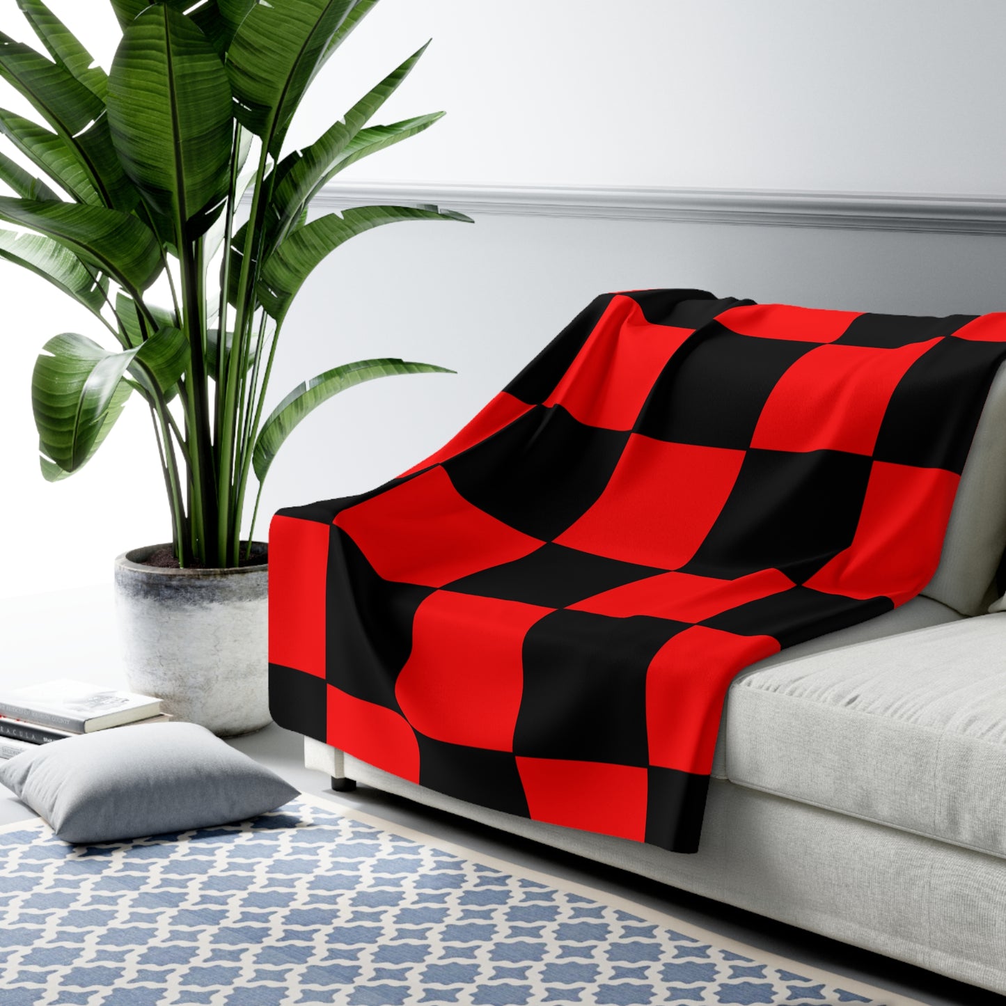 Albania Retro Check Blanket Throw