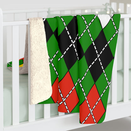 Dominica Retro Argyle Blanket Throw