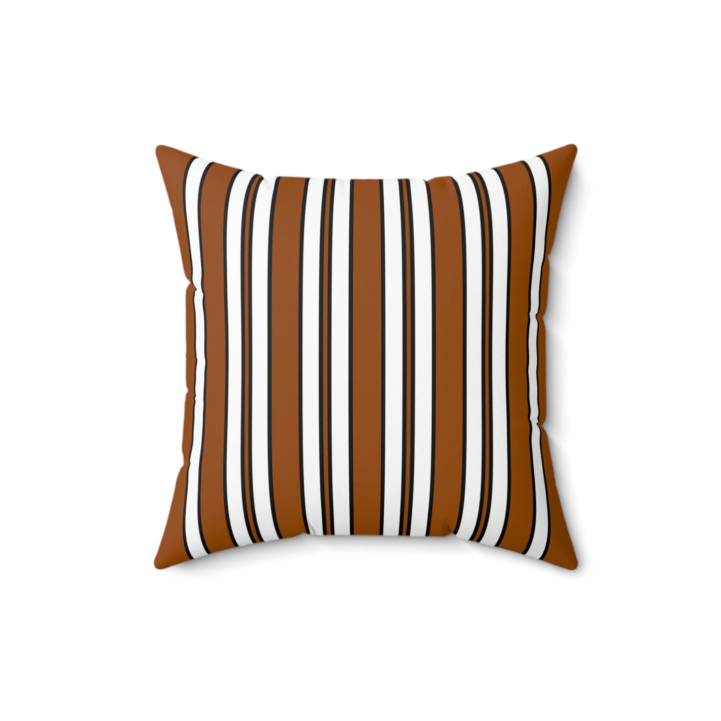 Brown, White Retro Stripes Cushion Pillow