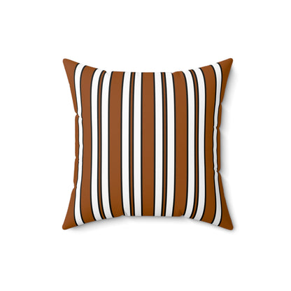 Brown, White Retro Stripes Cushion Pillow