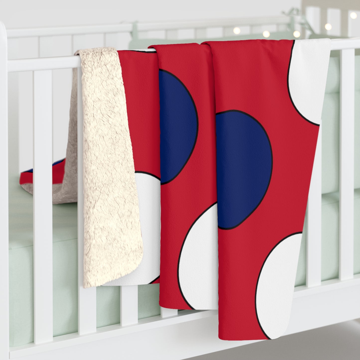 Saint Helena, Ascension And Tristan Da Cunha Retro Polka Dots Blanket Throw