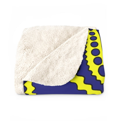 Navy Blue, Yellow Retro Paisley Blanket Throw