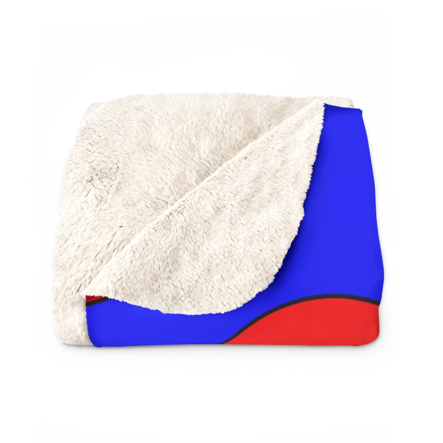 Blue, Red Retro Polka Dots Blanket Throw