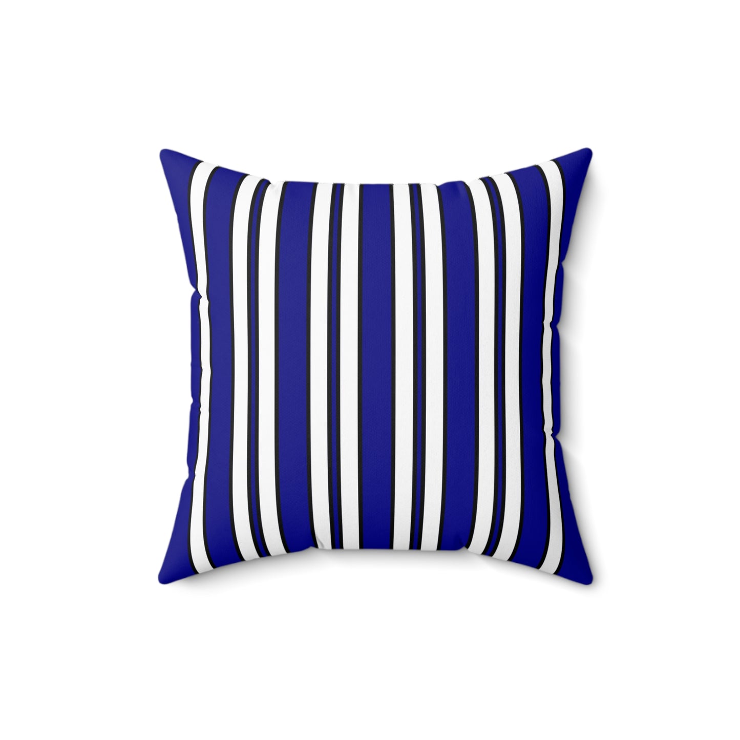 Dark Blue, White Retro Stripes Cushion Pillow