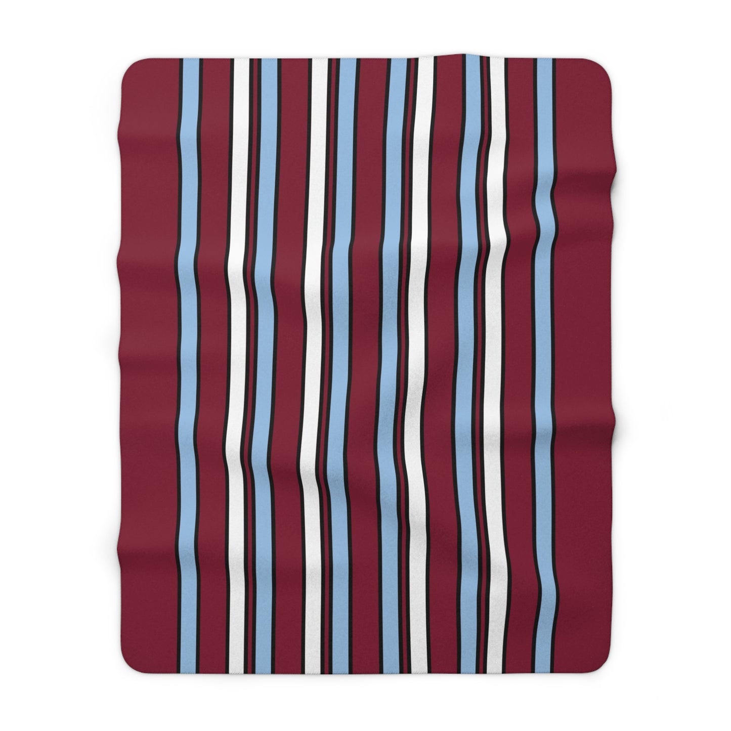 Claret, Blue, White Retro Stripe Blanket Throw