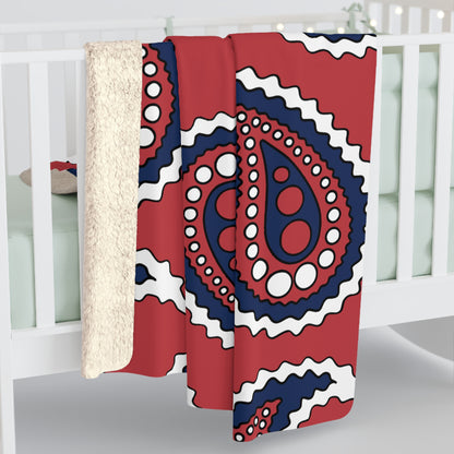 United States Minor Outlying Islands Retro Paisley Blanket Throw