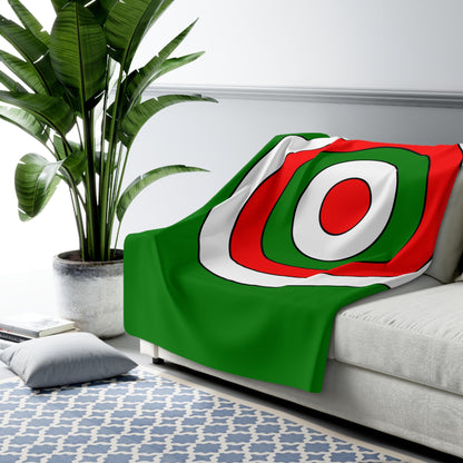 Green, White, Red Retro Target Blanket Throw