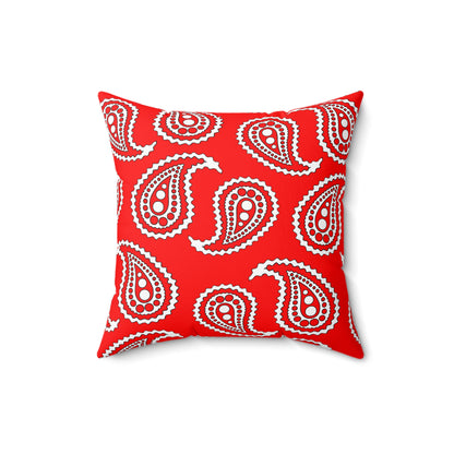Red, White Retro Paisley Cushion Pillow