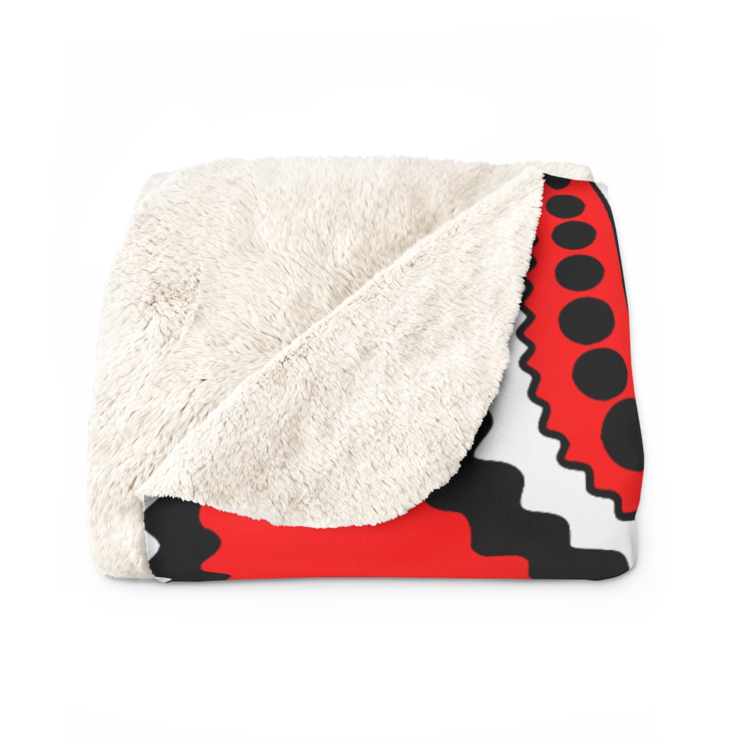 Red, Black, White Retro Paisley Blanket Throw