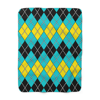 Bahamas Retro Argyle Blanket Throw