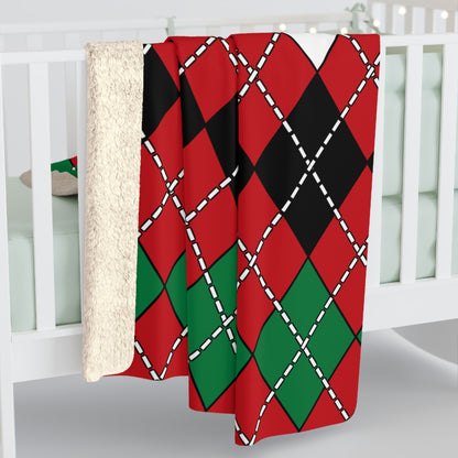 Western Sahara Retro Argyle Blanket Throw