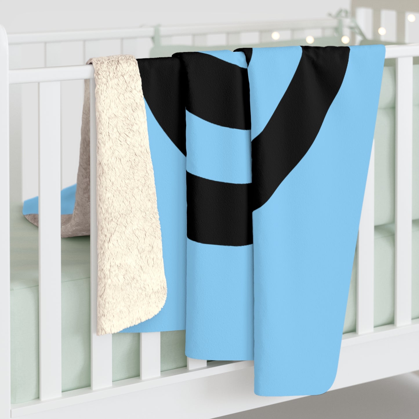 Light Blue, Black Retro Target Blanket Throw