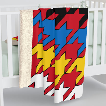 Antigua And Barbuda Retro Houndstooth Blanket Throw
