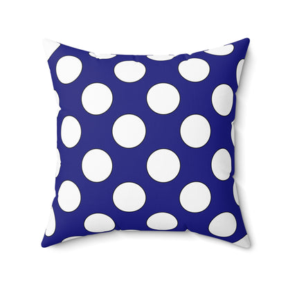 Navy Blue, White Retro Polka Dots Cushion Pillow