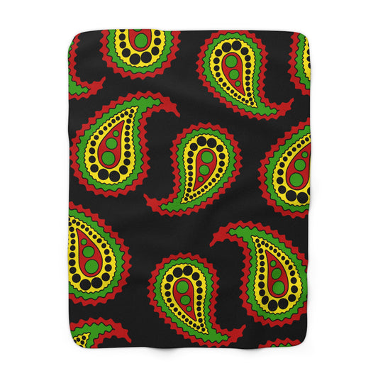 Saint Kitts And Nevis Retro Paisley Blanket Throw