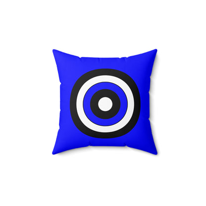 Blue, Black, White Retro Target Cushion Pillow