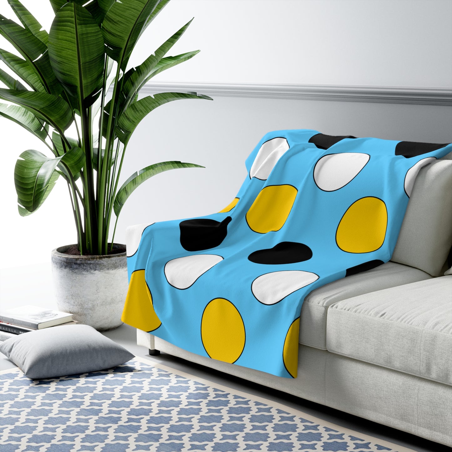 Saint Lucia Retro Polka Dots Blanket Throw
