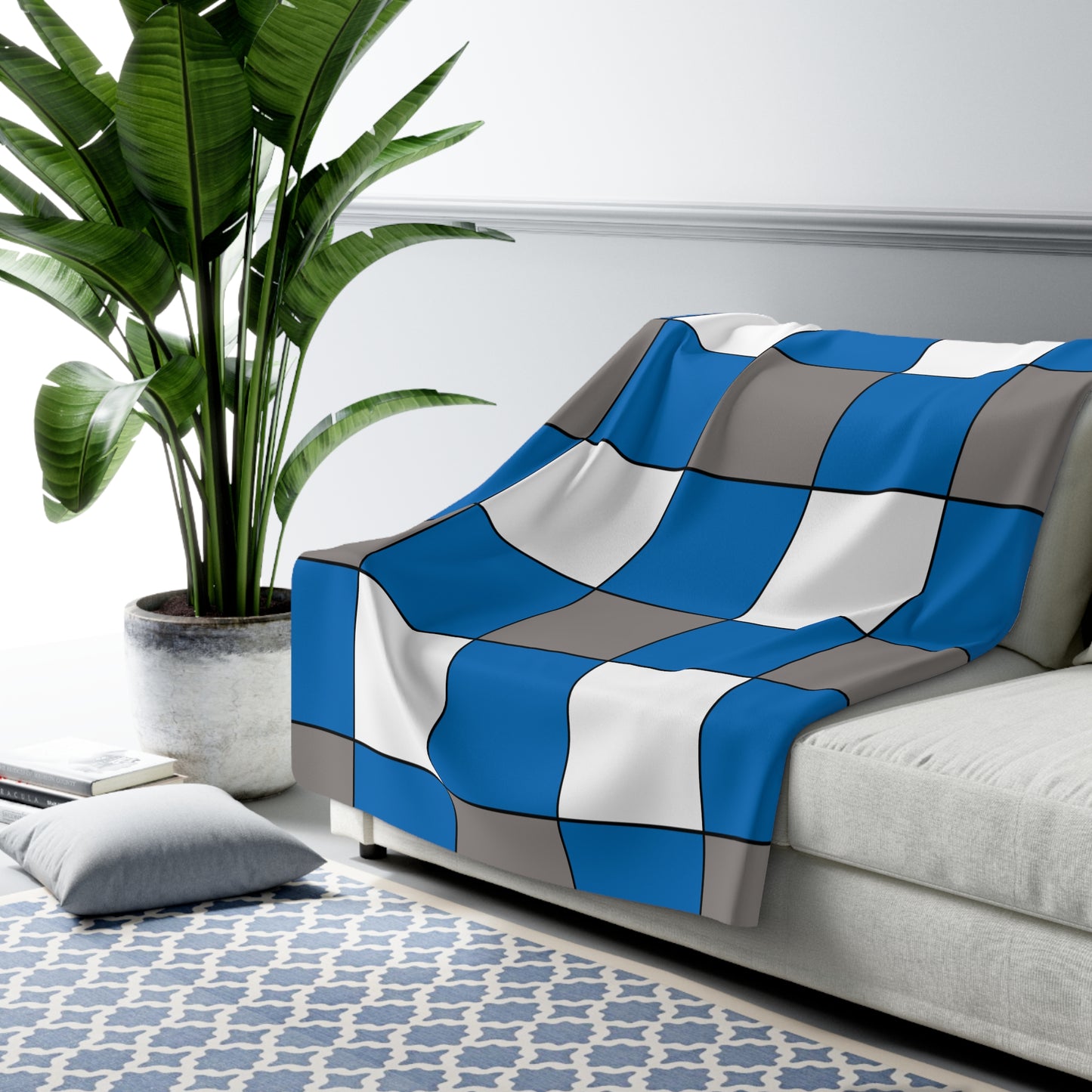 Northern Mariana Islands Retro Check Blanket Throw