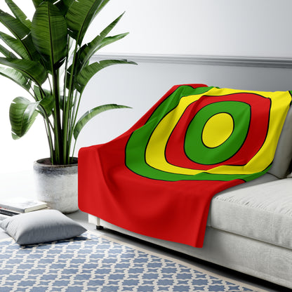 Burkina Faso Retro Target Blanket Throw
