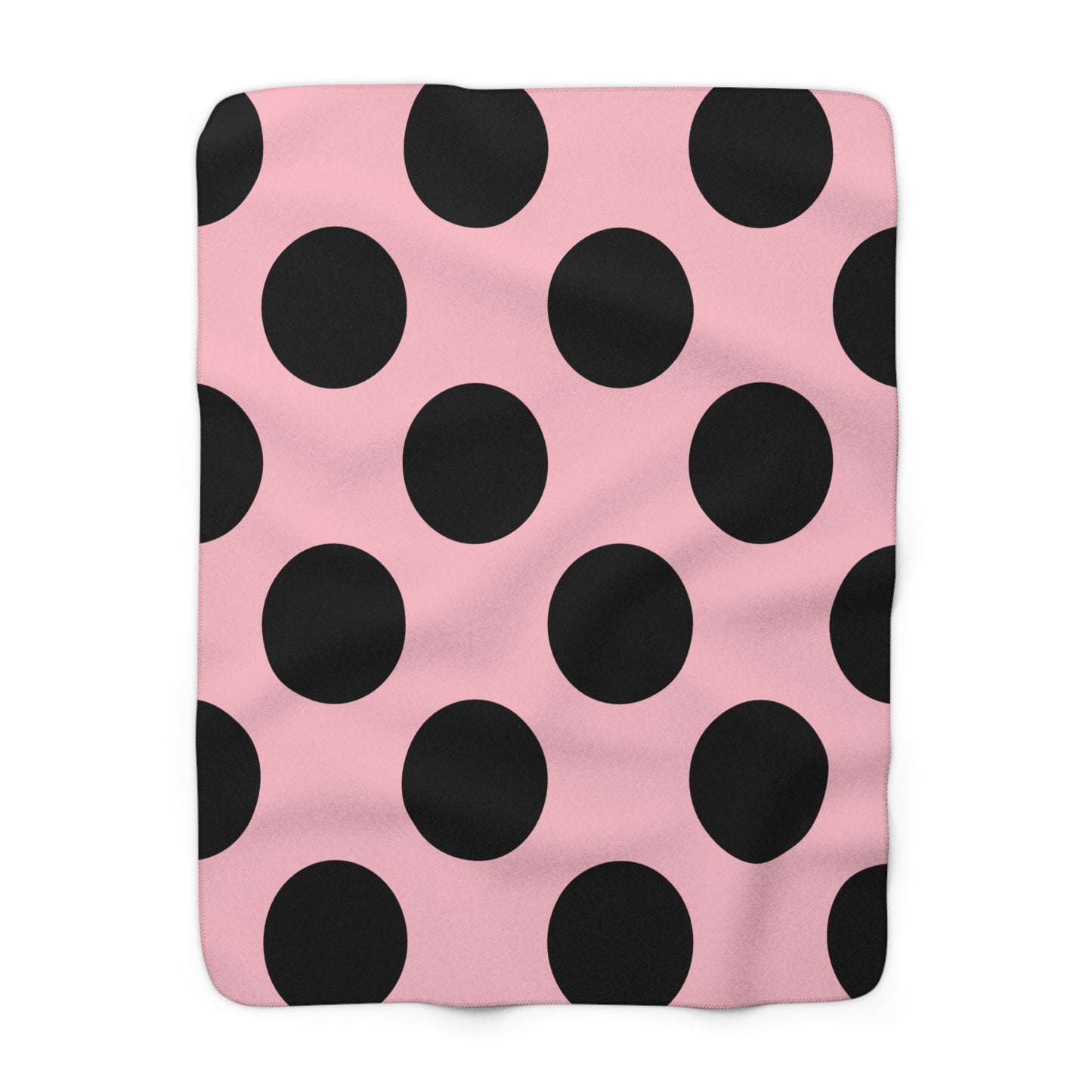Pink, Black Retro Polka Dots Blanket Throw