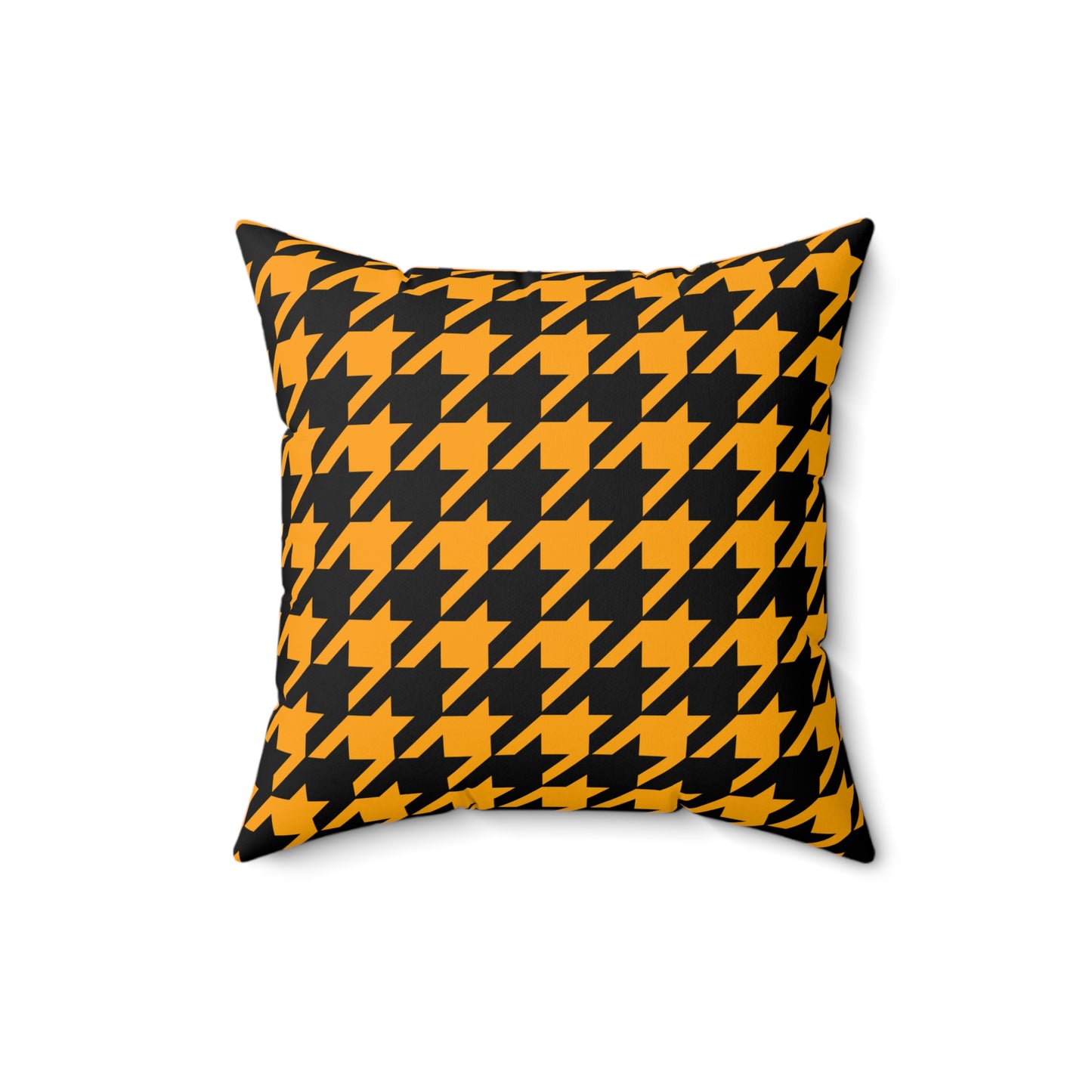 Orange, Black Retro Houndstooth Cushion Pillow
