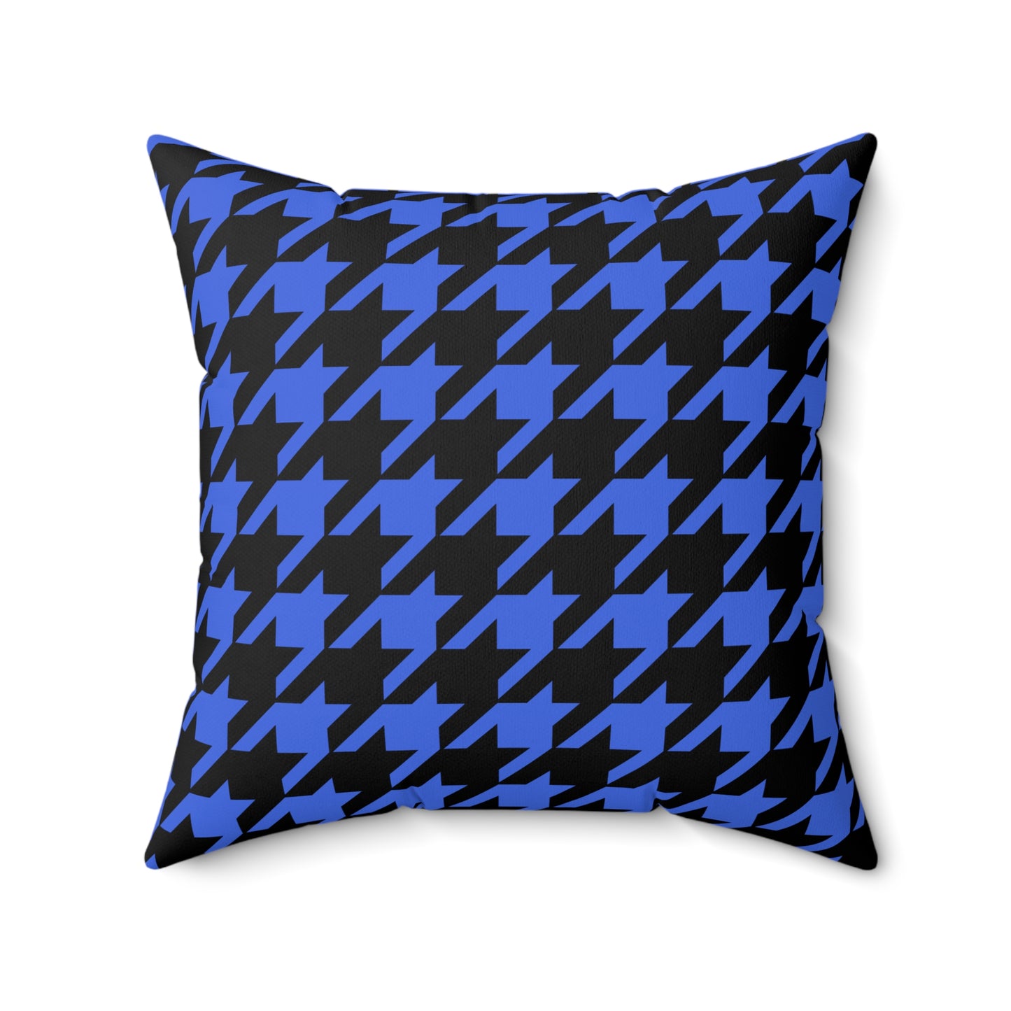Royal Blue, Black Retro Houndstooth Cushion Pillow