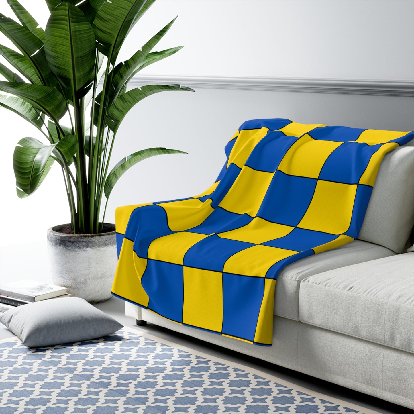 Ukraine Retro Check Blanket Throw