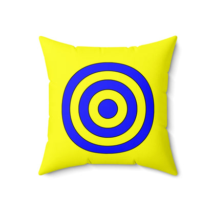 Yellow, Blue Retro Target Cushion Pillow