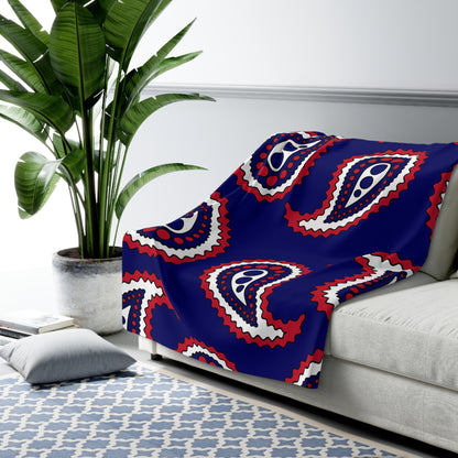 South Georgia And The South Sandwich Islands Retro Paisley Blanket Throw