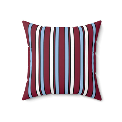 Claret, Blue, White Retro Stripe Cushion Pillow