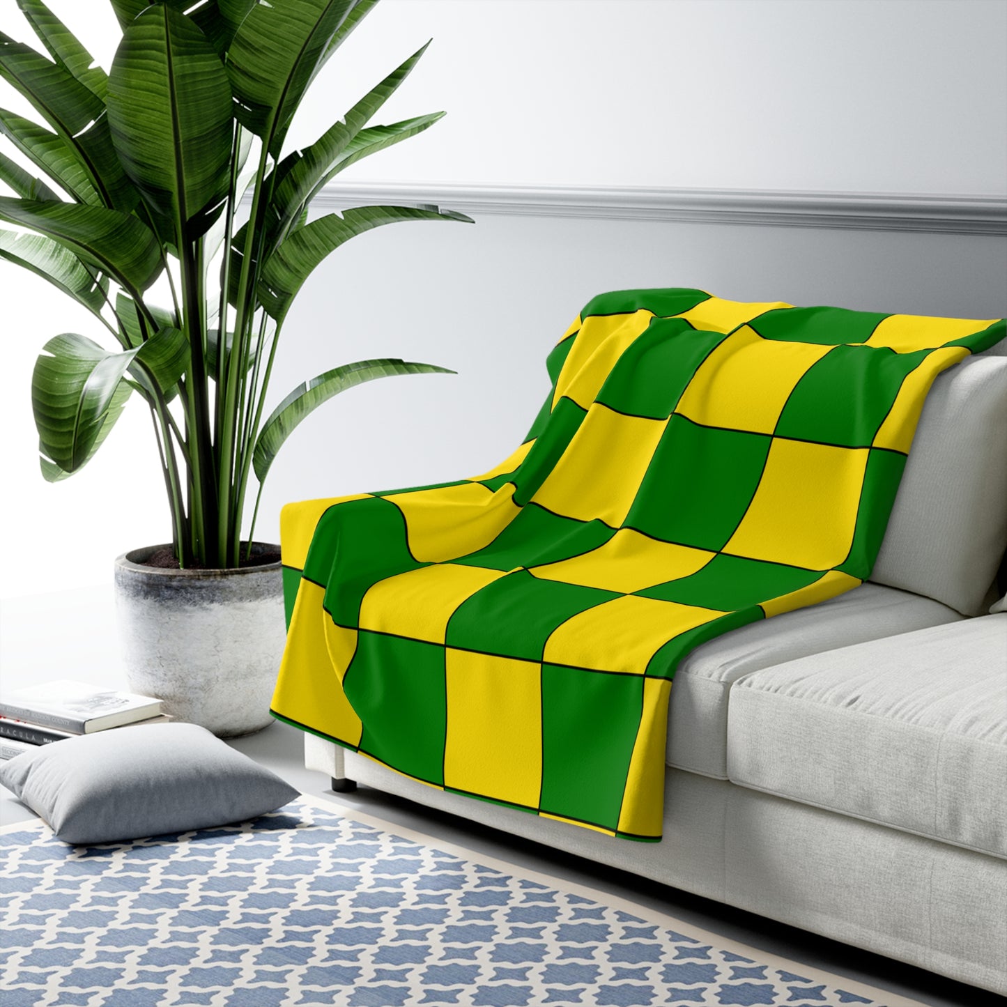 Cocos Islands Retro Check Blanket Throw