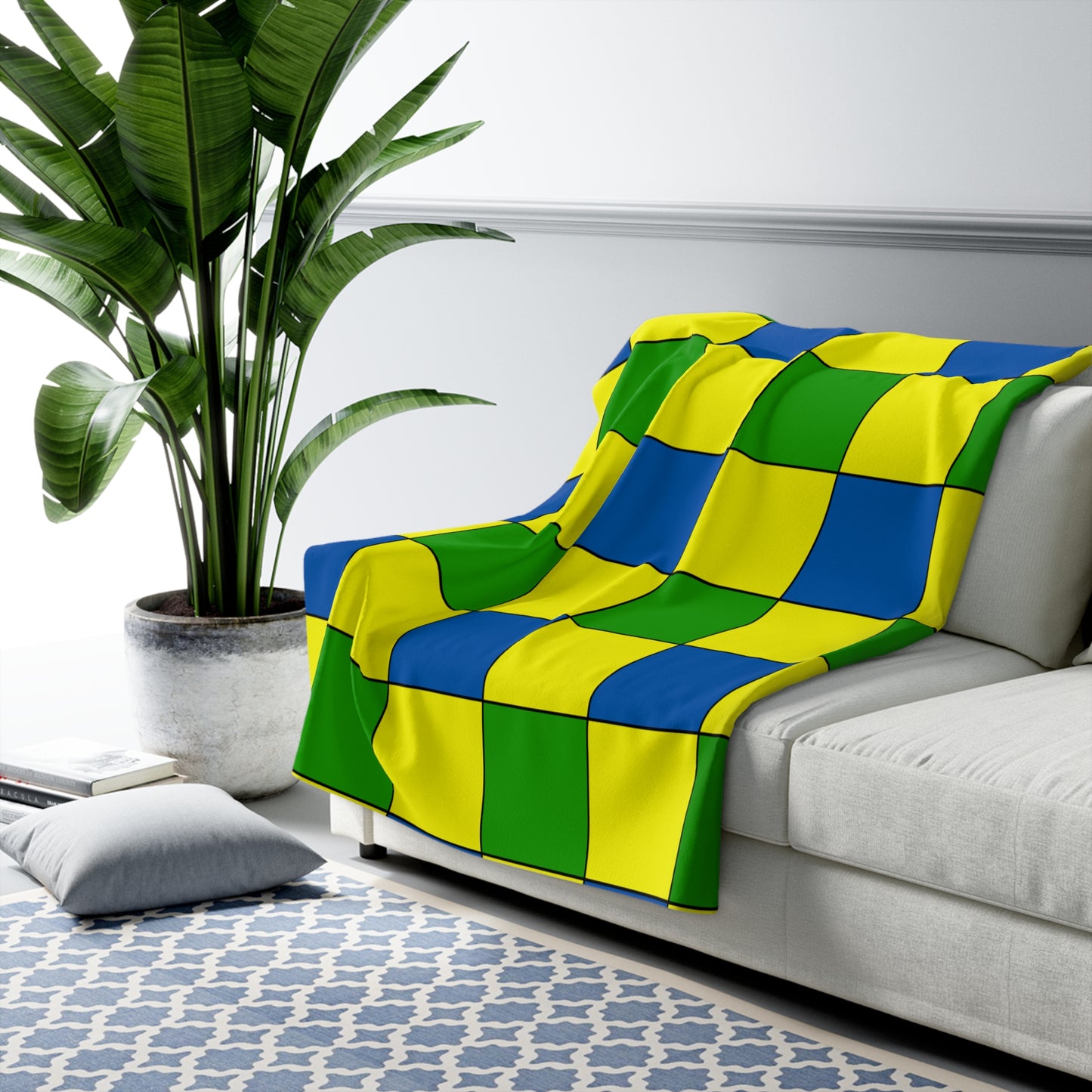 Saint Vincent And The Grenadines Retro Check Blanket Throw