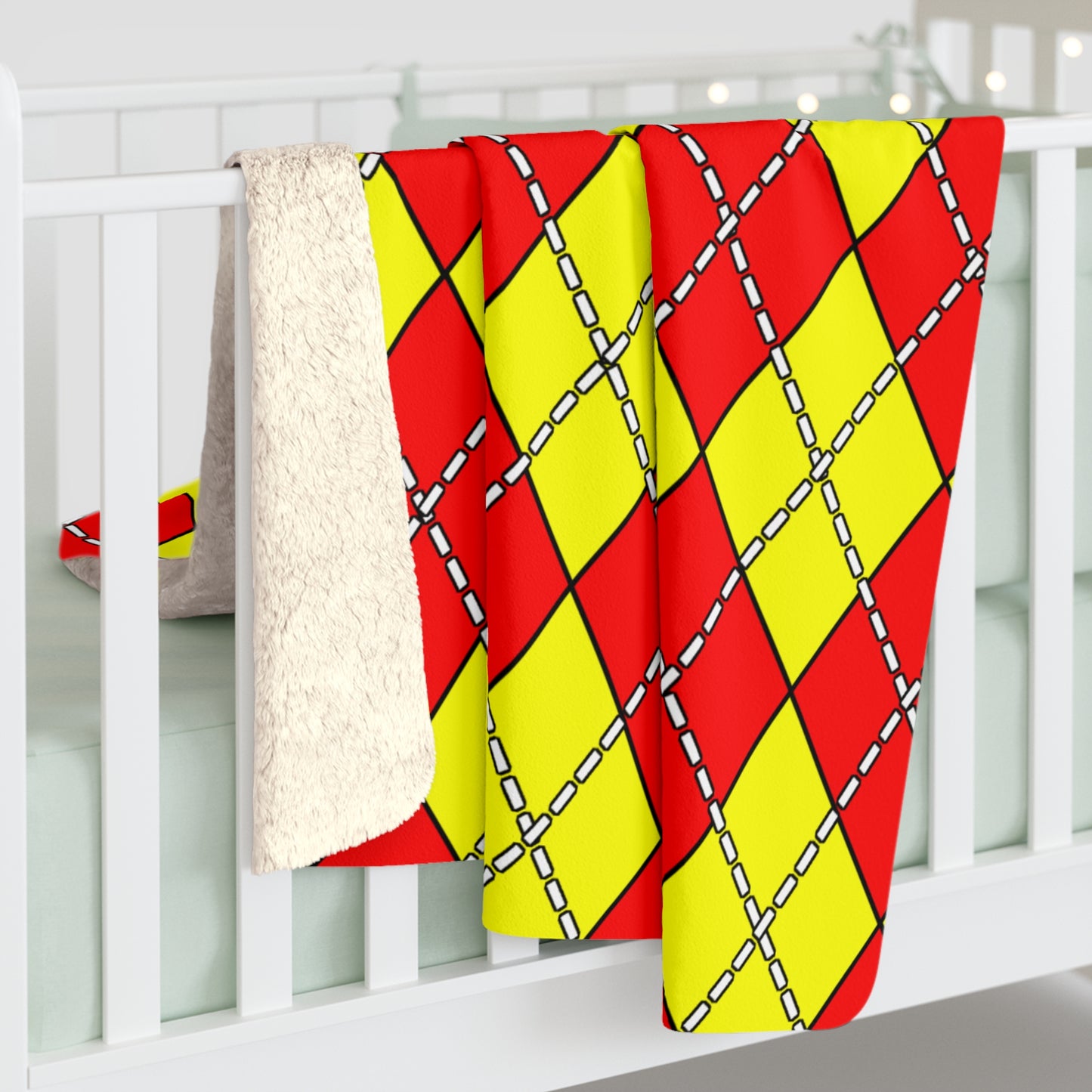 Kyrgyzstan Retro Argyle Blanket Throw