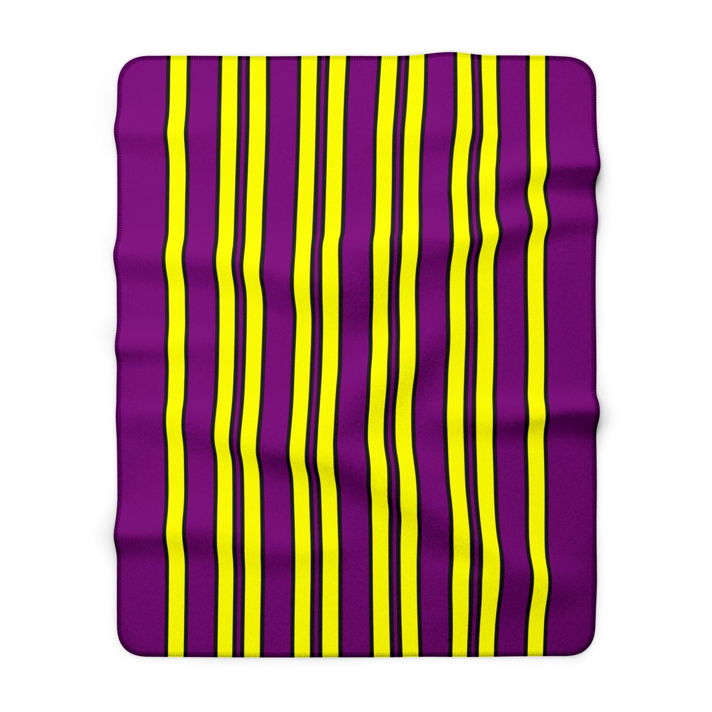 Purple, Yellow Retro Stripes Blanket Throw