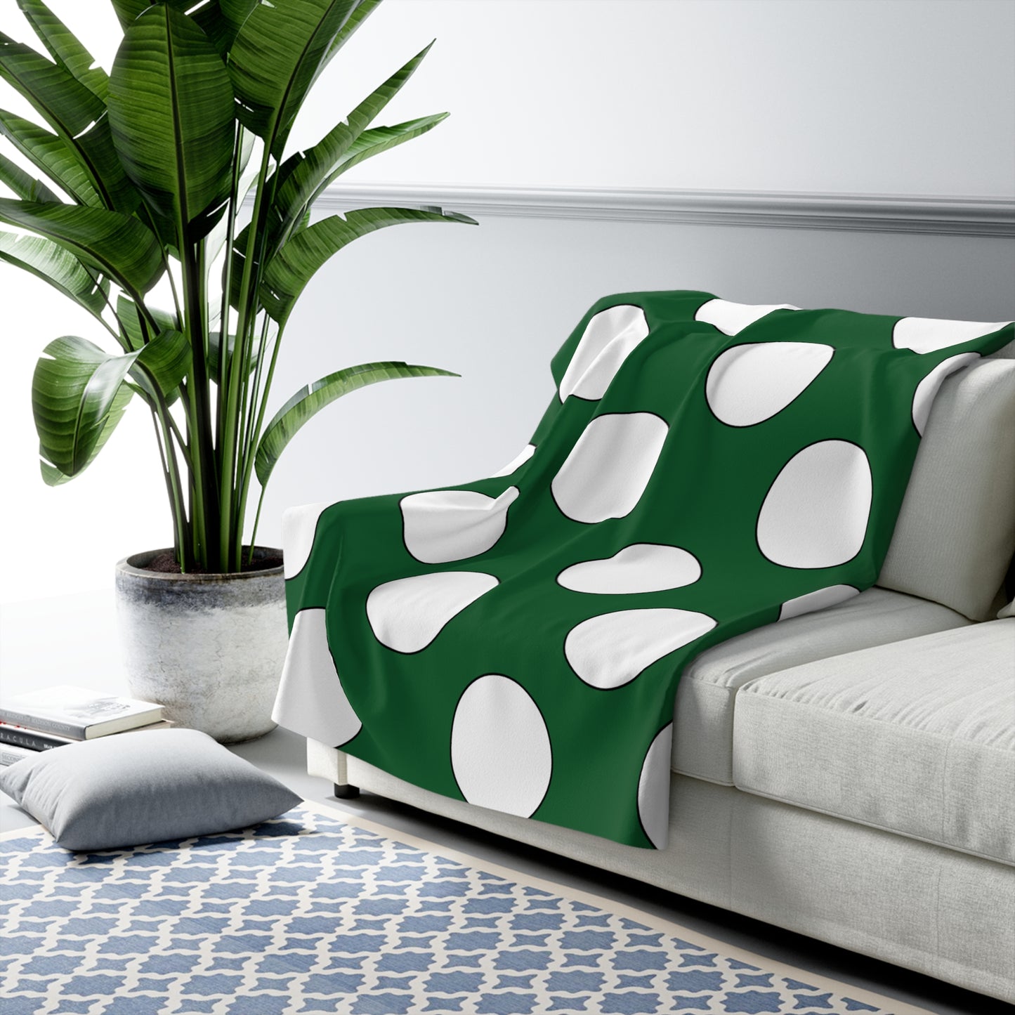 Saudi Arabia Retro Polka Dots Blanket Throw