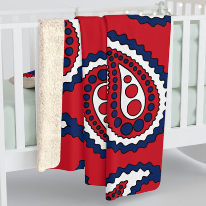 Lao Peoples Democratic Republic Retro Paisley Blanket Throw