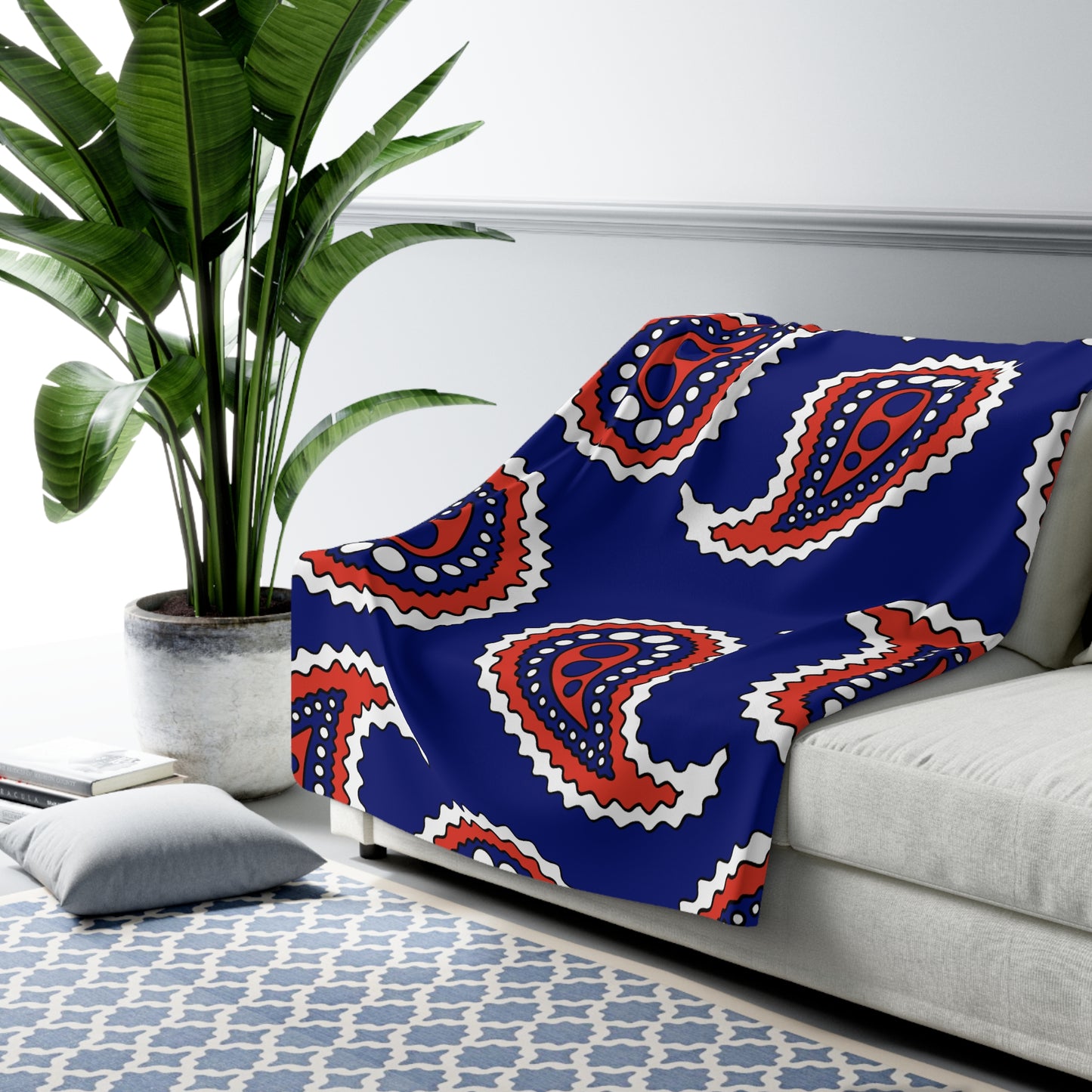 Cabo Verde Retro Paisley Blanket Throw