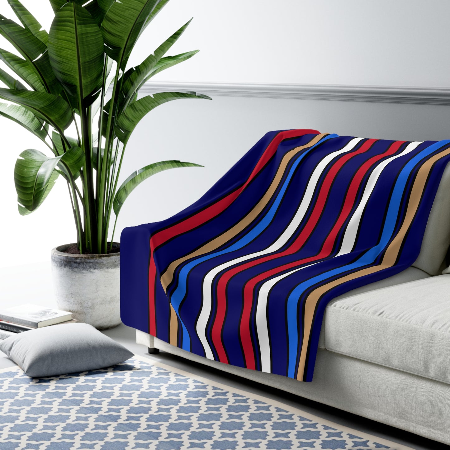 Tristan Da Cunha Retro Stripes Blanket Throw
