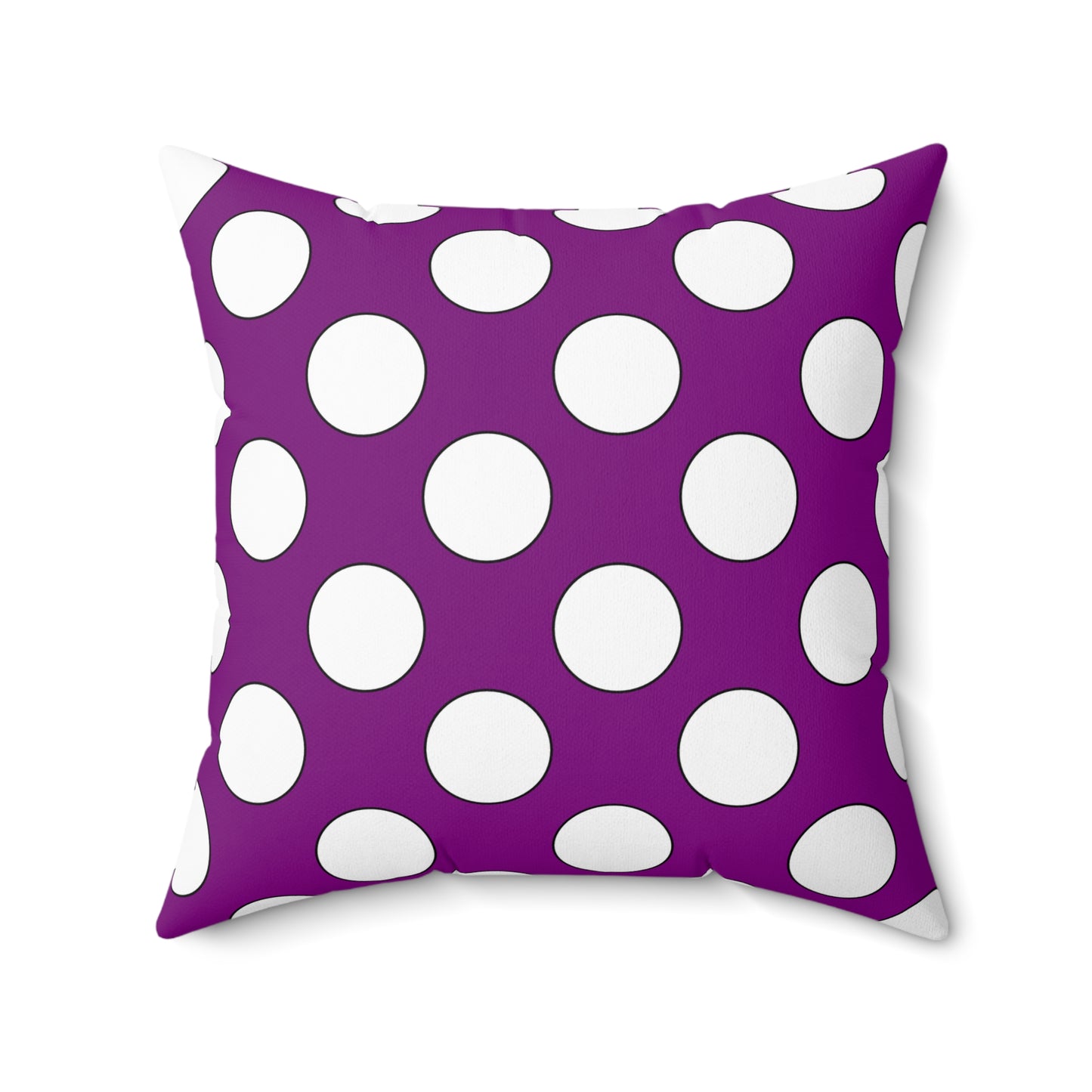Purple, White Retro Polka Dots Cushion Pillow
