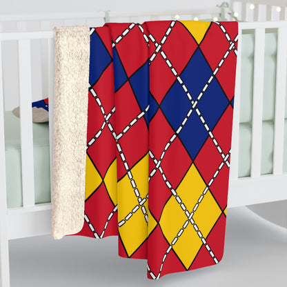 Venezuela Retro Argyle Blanket Throw