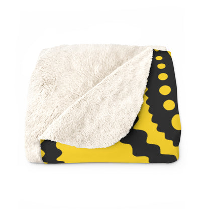 Gold, Black Retro Paisley Blanket Throw