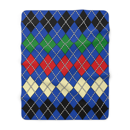 South Sudan Retro Argyle Blanket Throw