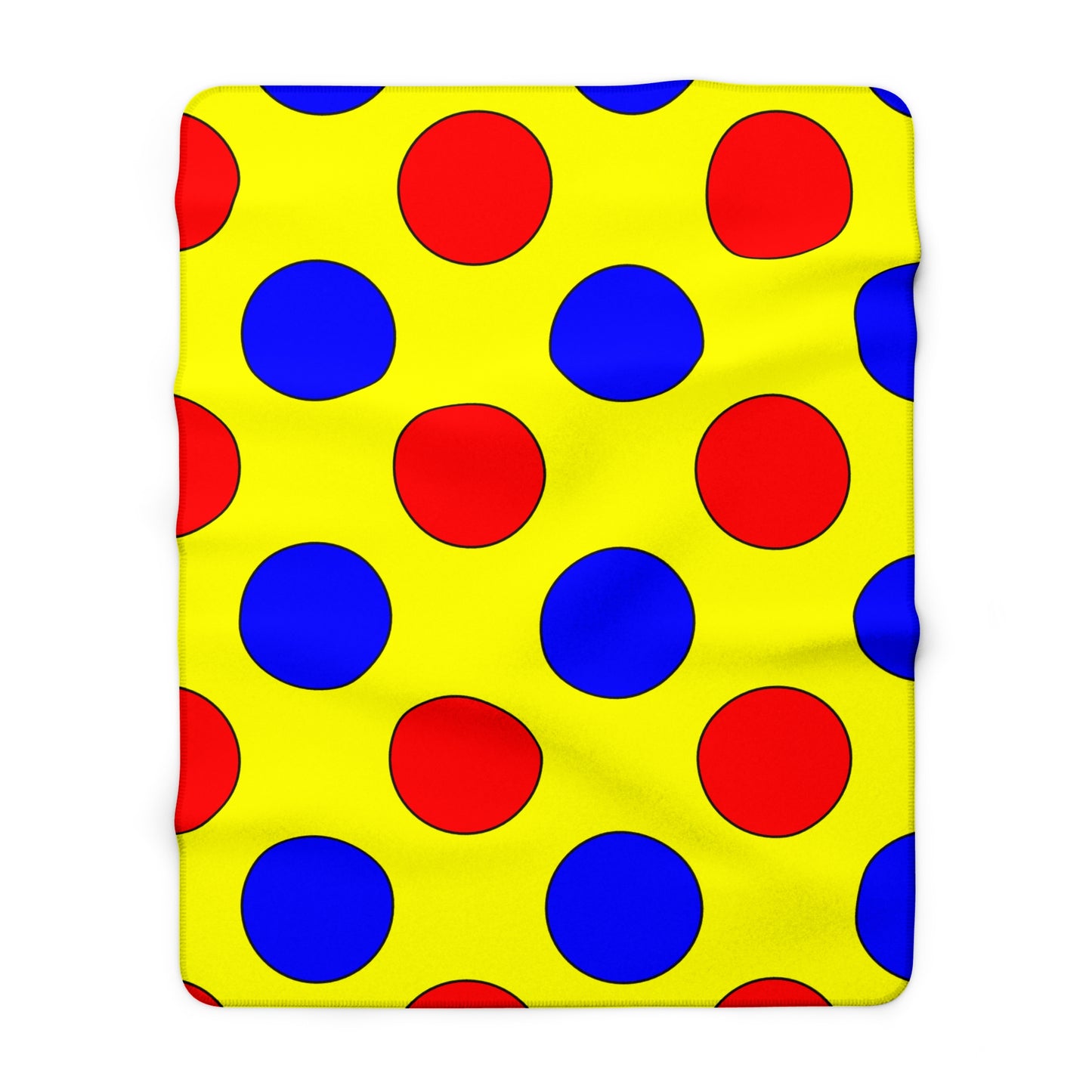Yellow, Blue, Red Retro Polka Dots Blanket Throw