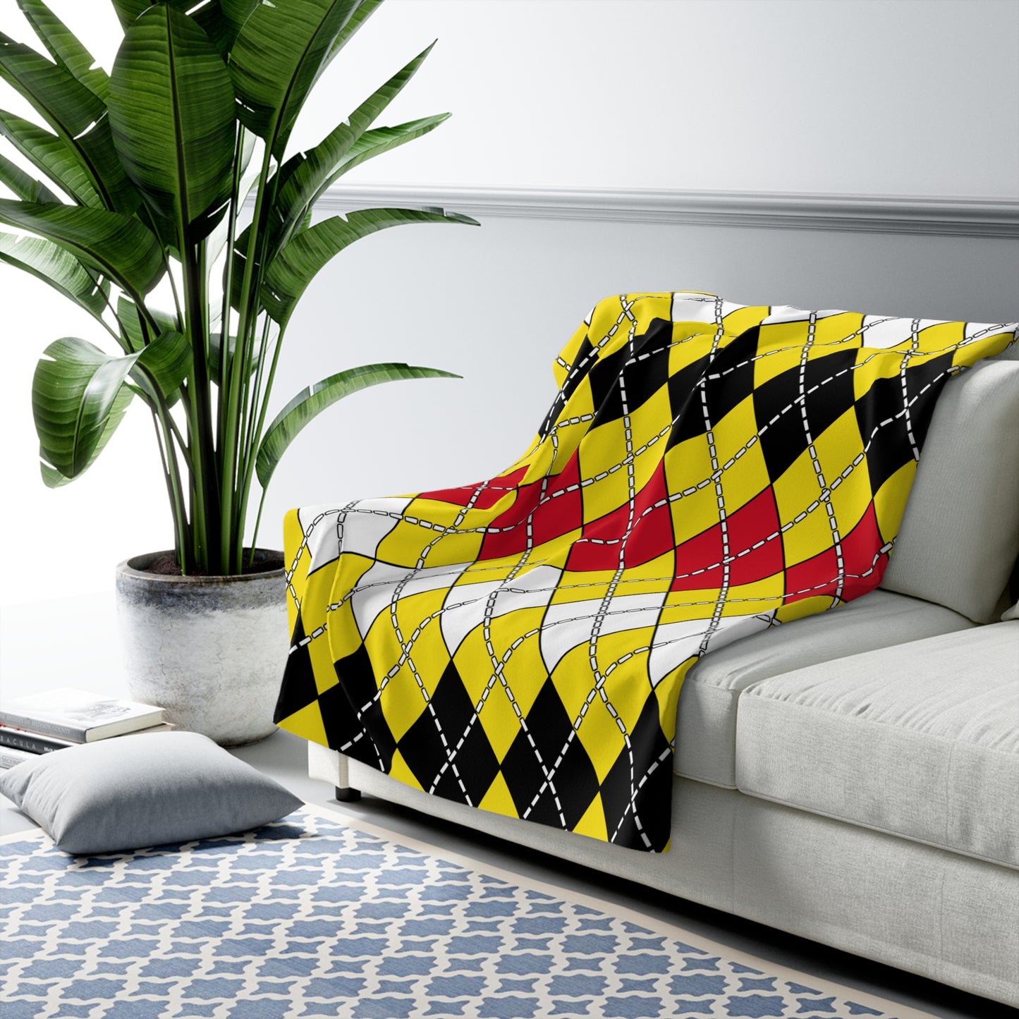 Brunei Darussalam Retro Argyle Blanket Throw