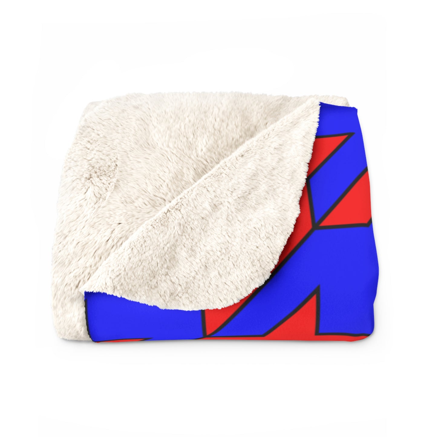 Red, Blue Retro Houndstooth Blanket Throw